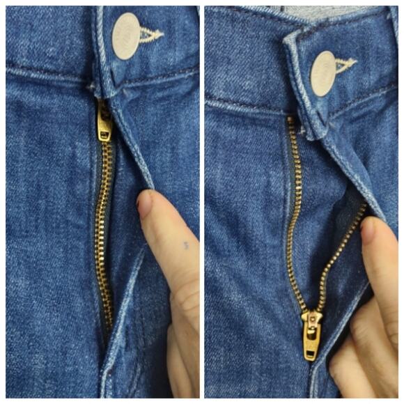 MOTHER The Mid Rise Dazzler Crop Fray Jeans In Squeeze It Size 25 - Picture 11 of 16